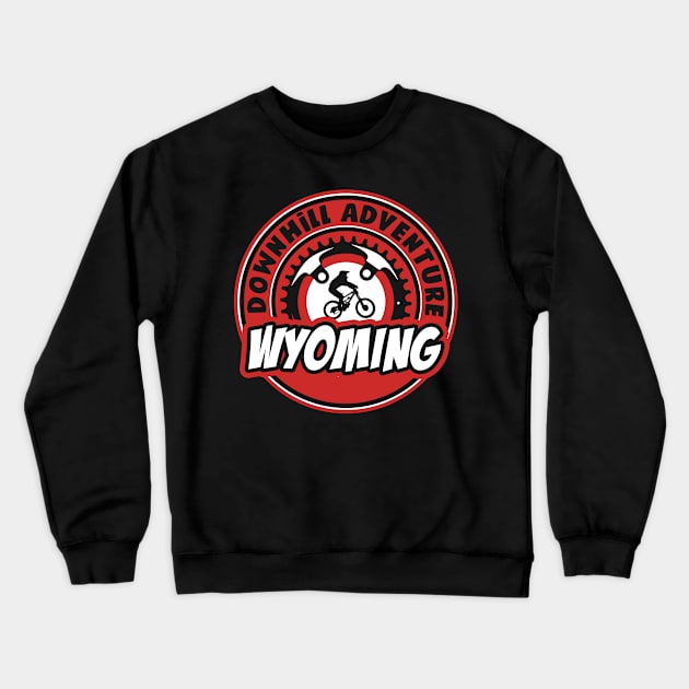 Wyoming downhill mountain biking Crewneck Sweatshirt by SerenityByAlex